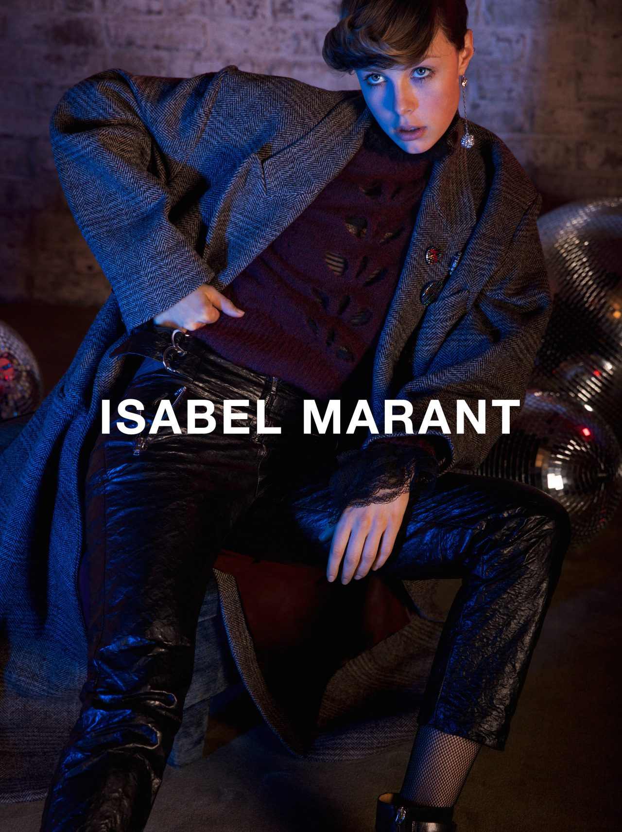 A visual from the Isabel Marant Fall 2016 ad campaign, featuring Edie Campbell.